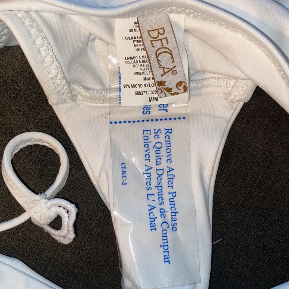 Becca White Crochet Lace High Neck Halter Bikini - Picture 6 of 8